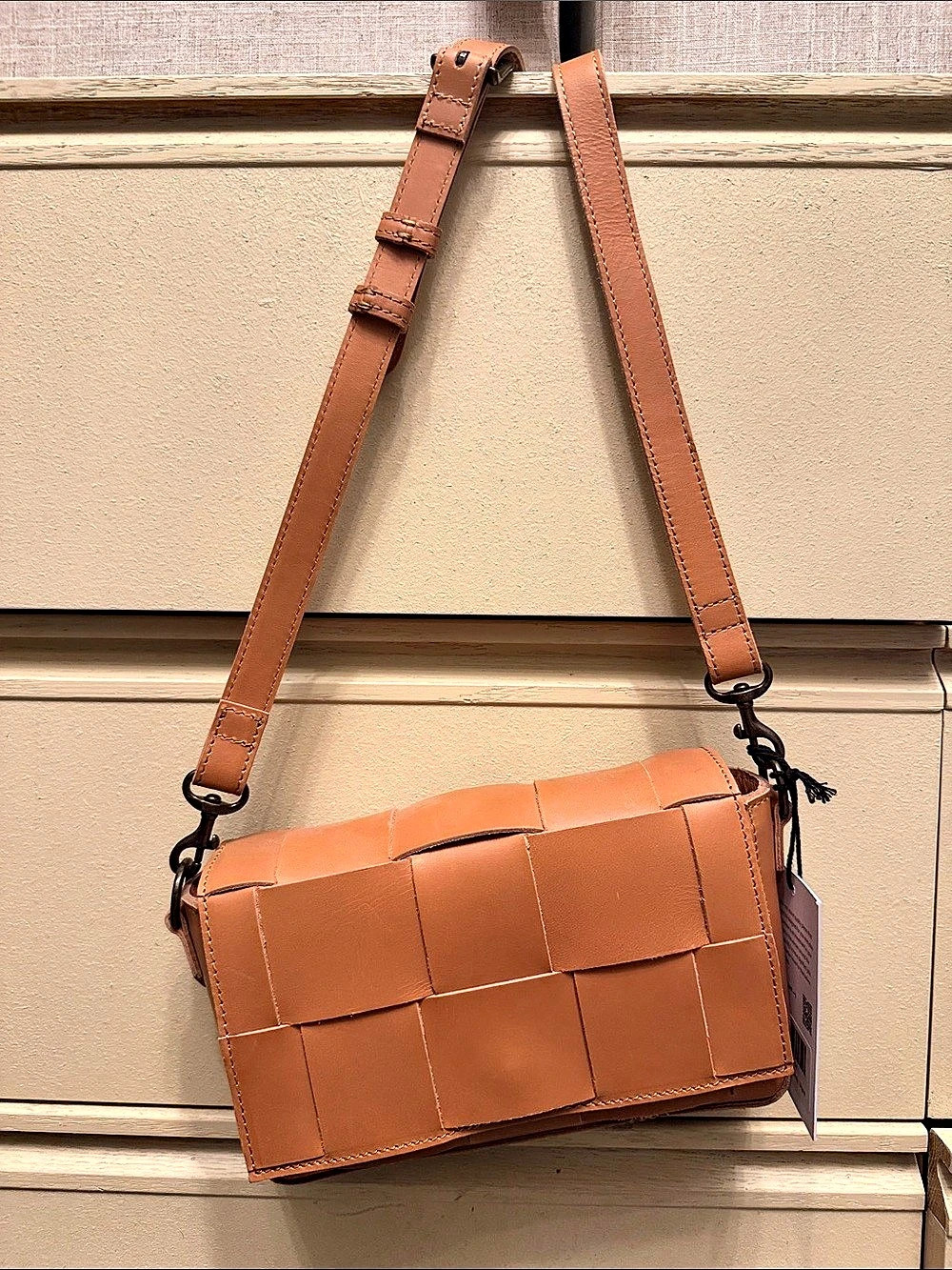 Woven Crossbody Bag in Brown NWT